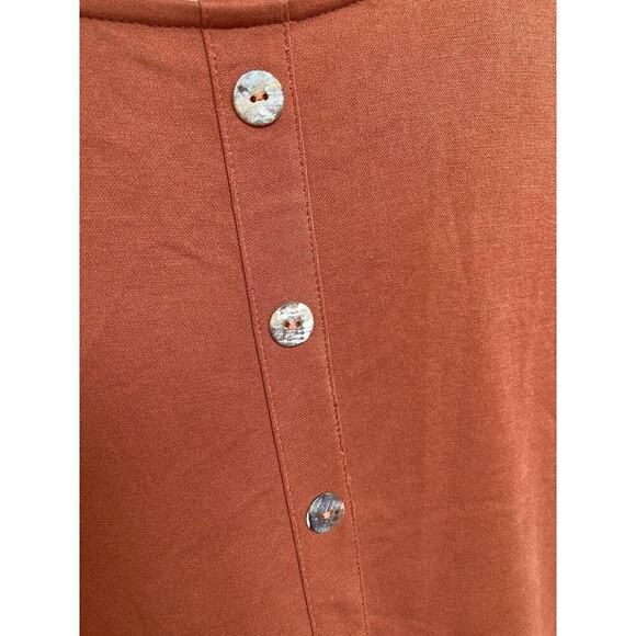 Soft Surroundings orange tunic size small front pocket long sleeve flowy casual - Picture 6 of 6